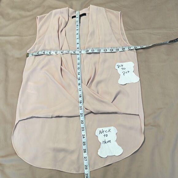 BCBGMAXAZRIA Bare pink szXS sheer drapy outer with tank under longer in back EUC - Picture 4 of 7